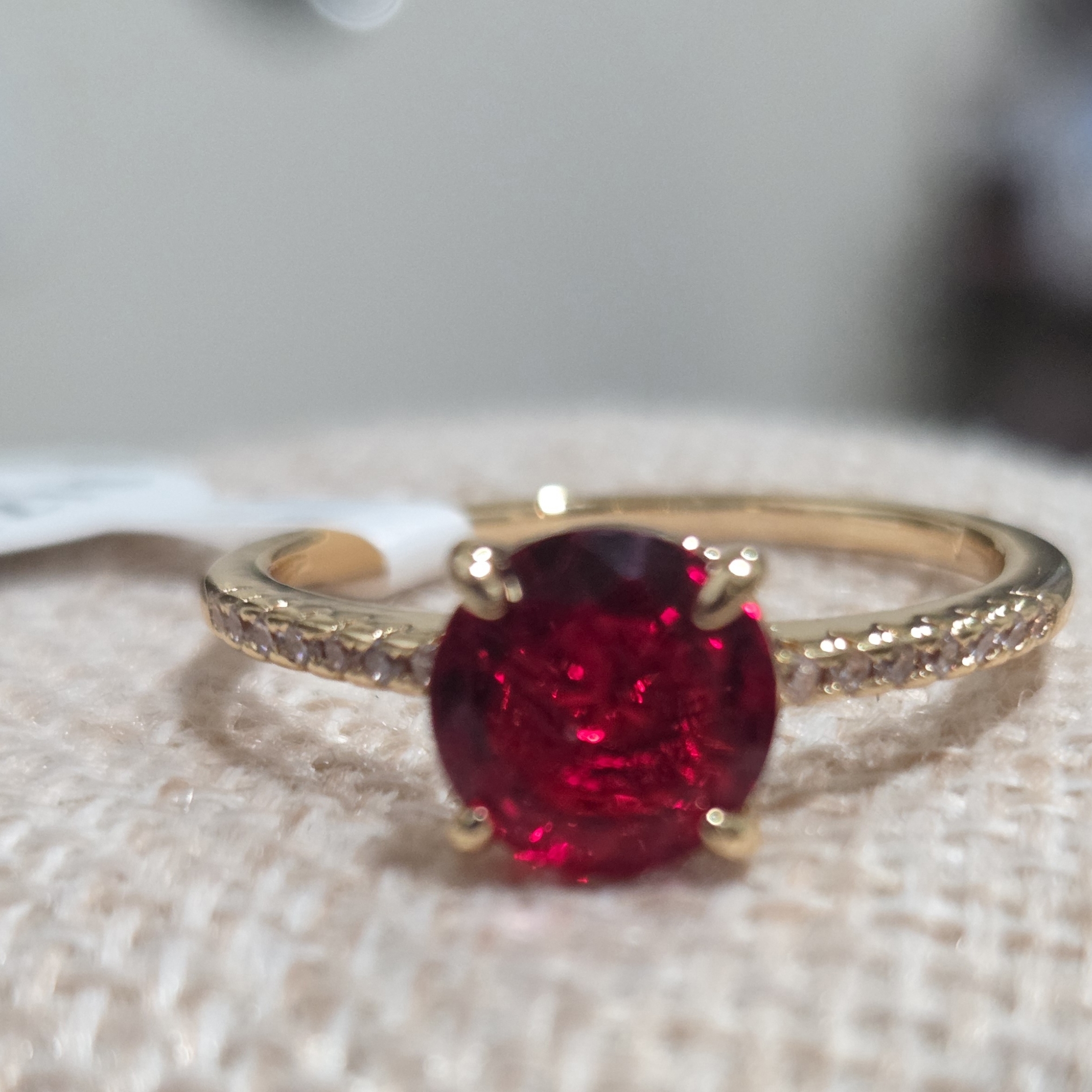 Elegant Gold Ring With Ruby Red Gemstone 26$